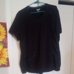 Cherokee Black V-Neck Scrub Top